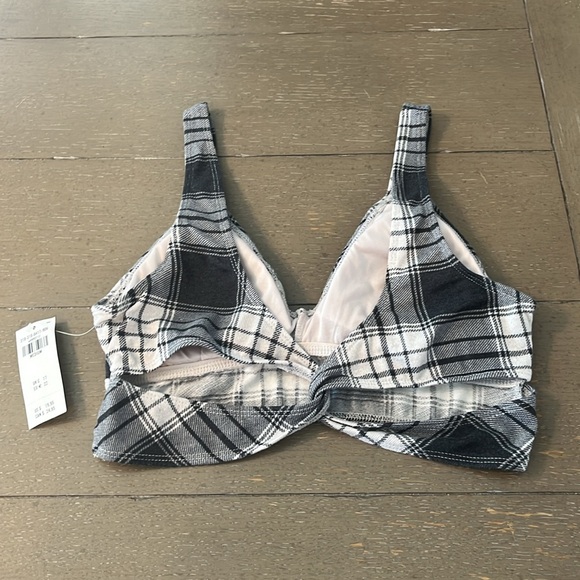 Gilly Hicks Black & White Plaid Bralette - Picture 2 of 3